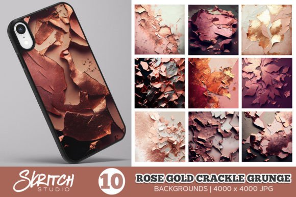 Download Rose Gold Crackle Grunge Texutres - Premium Resources