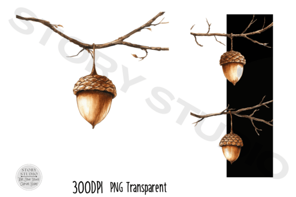 Download Autumn Acorn Branch Nature Clipart Set - Autumn Collection