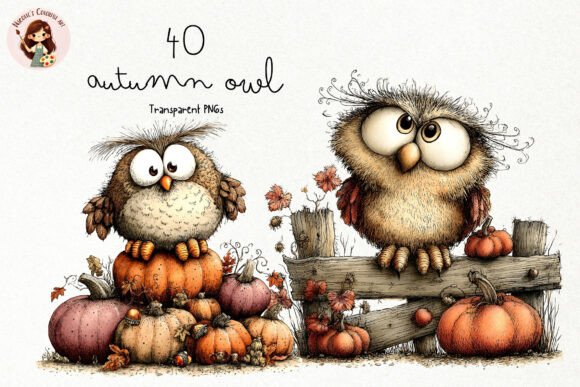 Download Cute Autumn Owl PNG Clipart - Autumn Collection