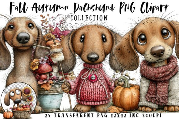Download Fall Autumn Dachshund PNG Clipart - Autumn Collection