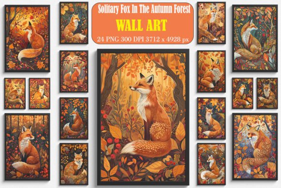 Download Solitary Fox in the Autumn Forest Art - Autumn Collection