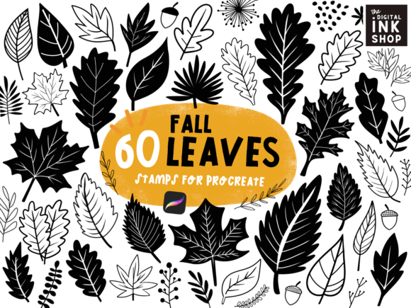 Download Autumn Fall Leaves Procreate Stamps - Autumn Collection
